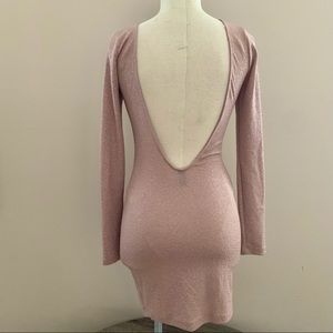 Windsor Sparkly Nude Tan Backless Bodycon Cocktail Dress